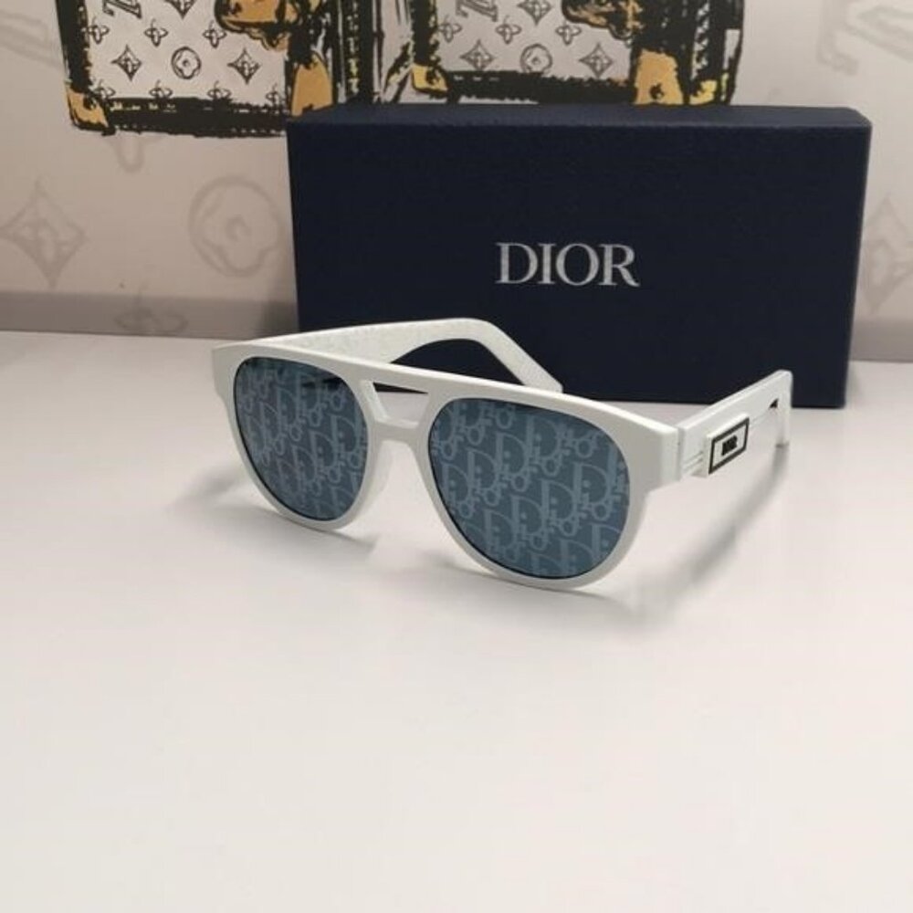 New Authentic Dior White  Acetate  Sunglasses DIOR B23 R 11